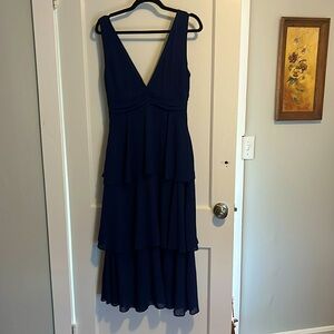 Navy Blue Ruffle Maxi Dress